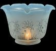 8"W X 5"H Revival Ruffle Frost & Blue Etched Shade