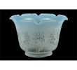 8"W X 5"H Revival Ruffle Frost & Blue Etched Shade