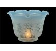 8"W X 5"H Revival Ruffle Frost & Blue Etched Shade