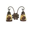 15" Wide Tiffany Pinecone 2 Light Wall Sconce