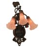 10.5"W Pink Pond Lily 3 LT Wall Sconce