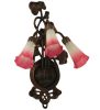 10.5"W Pink/White Pond Lily 3 LT Wall Sconce
