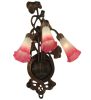 10.5"W Pink/White Pond Lily 3 LT Wall Sconce