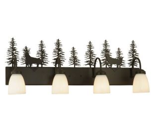 33"W Deer through the Trees 4 LT Vanity Light