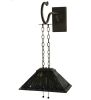 16"W Tiffany Jeweled Peacock Shepherd's Hook Wall Sconce