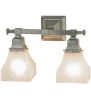 14.5"W Bungalow White Alabaster Swirl 2 LT Vanity Light