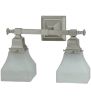14.5"W Bungalow White Alabaster Swirl 2 LT Vanity Light