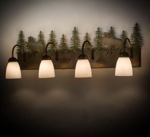 35"W Wandering Moose 4 LT Vanity Light