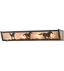 30" Wide Running Horses Vanity Light