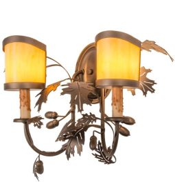 18"W Oak Leaf & Acorn 2 LT Wall Sconce