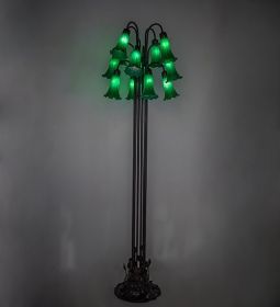 63" High Green Tiffany Pond Lily 12 LT Floor Lamp