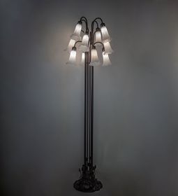 63" High White Tiffany Pond Lily 12 LT Floor Lamp