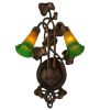 11"W Amber/Green Pond Lily 2 LT Wall Sconce