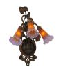 10.5"W Amber/Purple Pond Lily 3 LT Wall Sconce
