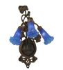 10.5"W Blue Pond Lily 3 LT Wall Sconce
