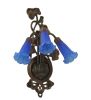 10.5"W Blue Pond Lily 3 LT Wall Sconce