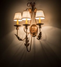 18"W French Elegance 3 LT Wall Sconce