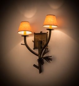 16" Wide Lone Pine 2 Light Right Wall Sconce