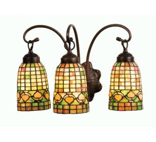 18"W Tiffany Acorn 3 LT Vanity Light