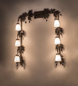 36"W X 42"H Oak Leaf & Acorn 6 LT Vanity Light
