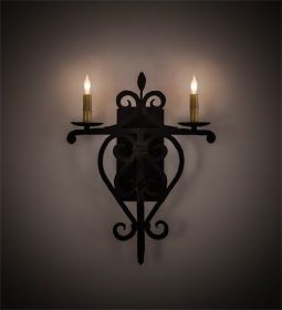 15" Wide Fleur de Lys 2 LT Wall Sconce