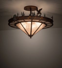 32" Wide Boulders Personalized Semi-Flushmount