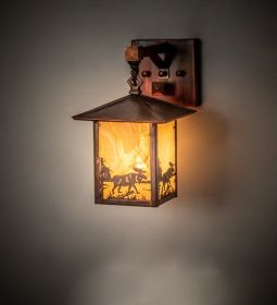 7" Square Seneca Moose at Lake Straight Arm Wall Sconce