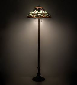60" High Tiffany Dragonfly Floor Lamp