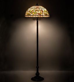 60" High Tiffany Turning Leaf Floor Lamp