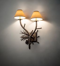 18" Wide Lone Pine 2 Light Wall Sconce