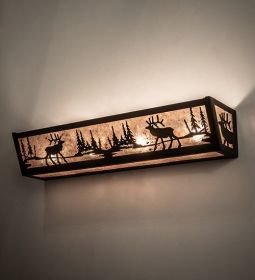 24" Wide Elk at Lake Vanity Light