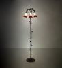 58" High Seafoam/Cranberry Tiffany Pond Lily 3 Light Floor Lamp