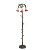 58" High Seafoam/Cranberry Tiffany Pond Lily 3 Light Floor Lamp