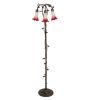58" High Pink/White Tiffany Pond Lily 3 Light Floor Lamp