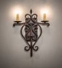 15" Wide Fleur de Lys 2 Light Wall Sconce