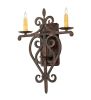 15" Wide Fleur de Lys 2 Light Wall Sconce