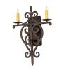 15" Wide Fleur de Lys 2 Light Wall Sconce