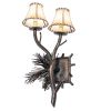 12" Wide Pinewood 2 Light Left Wall Sconce