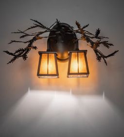 17" Wide Pine Branch Valley View 2 Light Wall Sconce