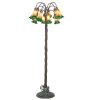 61" High Amber/Green Tiffany Pond Lily 12 Light Floor Lamp