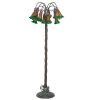 61" High Amber/Green Tiffany Pond Lily 12 Light Floor Lamp