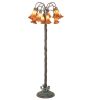 61" High Amber Tiffany Pond Lily 12 Light Floor Lamp