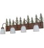 35"W Tall Pines 4 LT Vanity Light