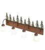 35"W Tall Pines 4 LT Vanity Light