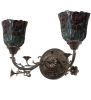 19"W Red Rosebud 2 LT Wall Sconce