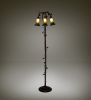 58" High Amber/Green 3 Light Floor Lamp