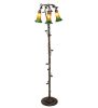 58" High Amber/Green 3 Light Floor Lamp