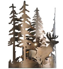 11"W Deer through the Trees Wall Sconce