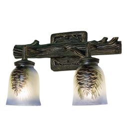 16" Wide Pinecone 2 Light Hand Painted Wall Sconce