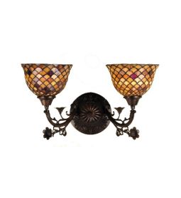 17.5"W Tiffany Fishscale 2 LT Wall Sconce